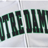 Sweat à capuche zippé intégral Notre Dame Fighting Irish Arched Name Stadium Athletic pour femme, blanc