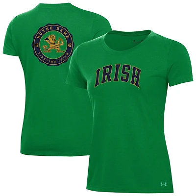 T-shirt Under Armour bleu marine Fighting Irish Essentials 2-Hit Performance pour femme