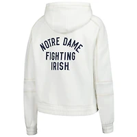 Women's Under Armour Natural Notre Dame Fighting Irish Gameday Rival Fleece Full-Zip Cropped Hoodie