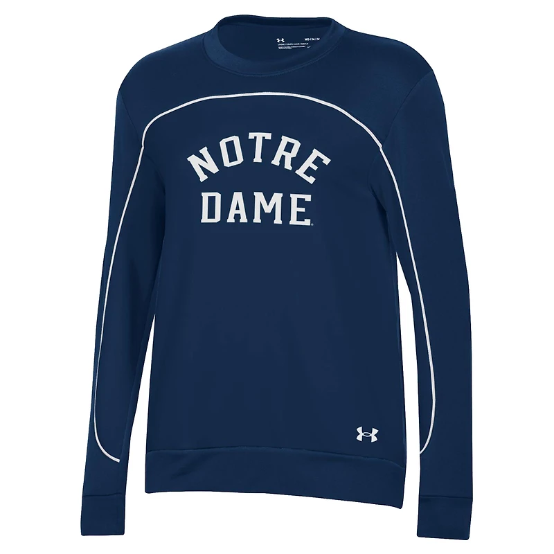 Women's Under Armour Navy/ Notre Dame Fighting Irish Colorblock Pullover Sweatshirt