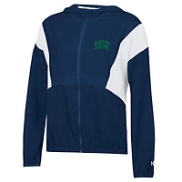Women's Under Armour Navy/White Notre Dame Fighting Irish Game Day Full-Zip Jacket