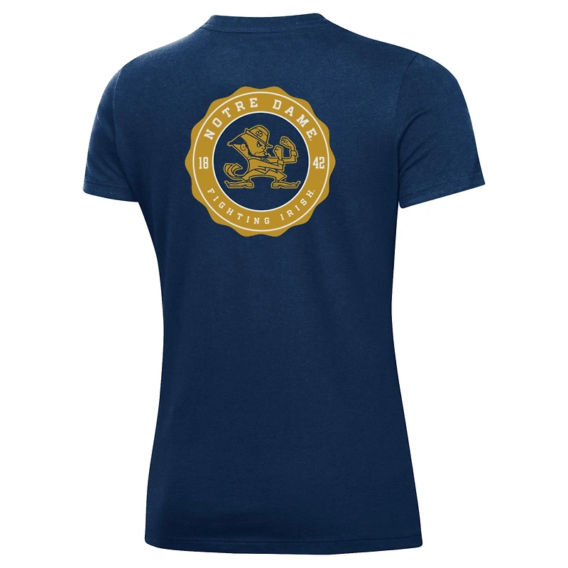 Women's Under Armour  Navy Notre Dame Fighting Irish Essentials 2-Hit Performance T-Shirt