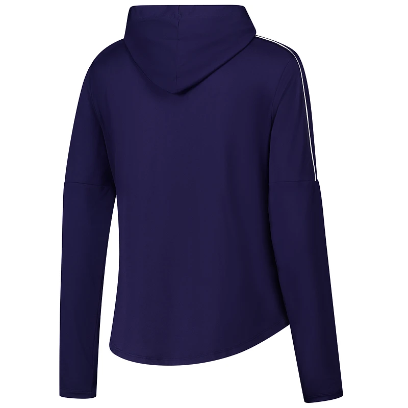 T-shirt à capuche manches longues et logo bleu marine pour femme Under Armour Notre Dame Fighting Irish Gameday Knockout