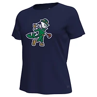 Women's Under Armour Navy Notre Dame Fighting Irish Golfing Leprechaun Tech Stretch T-Shirt