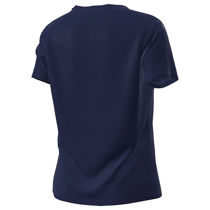 T-shirt technique extensible Under Armour bleu marine Notre Dame Fighting Irish Golfing Leprechaun pour femme
