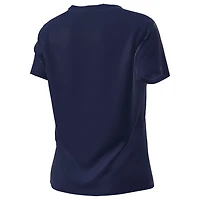 T-shirt technique extensible Under Armour bleu marine Notre Dame Fighting Irish Golfing Leprechaun pour femme