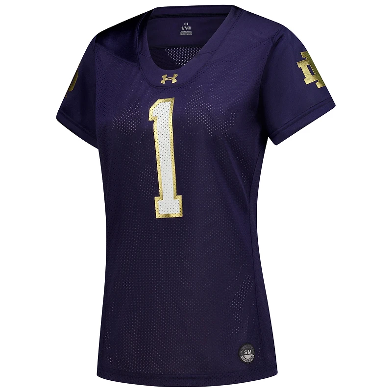 Women's Under Armour  Navy Notre Dame Fighting Irish #1 Replica Football Jersey