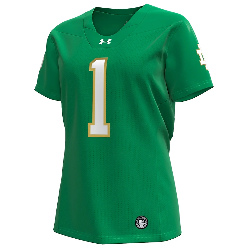 Women's Under Armour #1 Navy Notre Dame Fighting Irish Replica Football Jersey