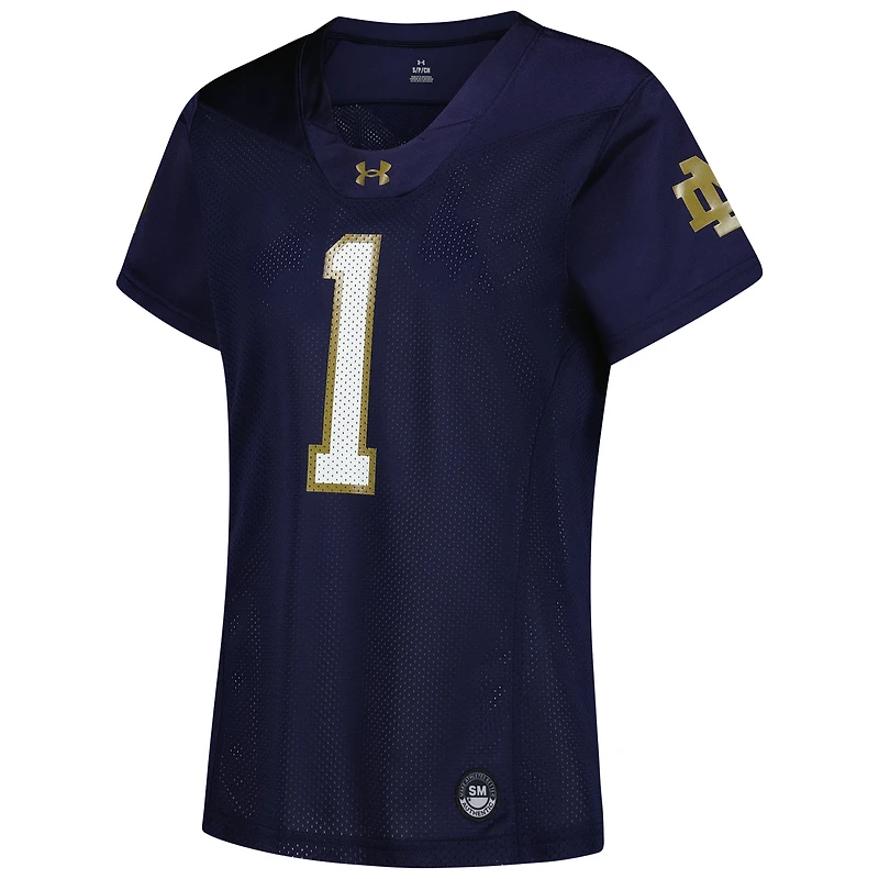 Women's Under Armour #1 Navy Notre Dame Fighting Irish Replica Football Jersey