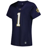 Women's Under Armour #1 Navy Notre Dame Fighting Irish Replica Football Jersey