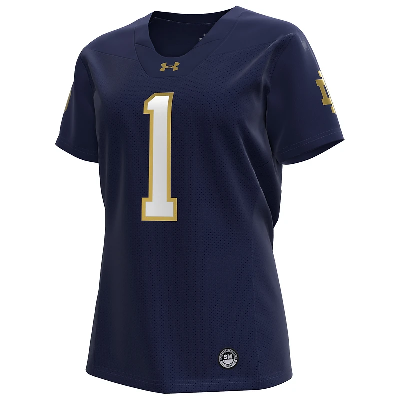 Women's Under Armour #1 Navy Notre Dame Fighting Irish Replica Football Jersey