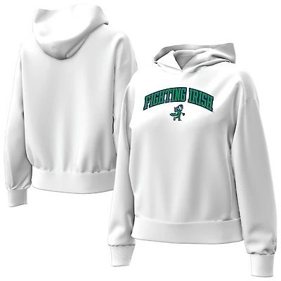 Sweat à capuche en polaire Under Armour blanc pour femme, motif lutin de golfeur Notre Dame Fighting Irish