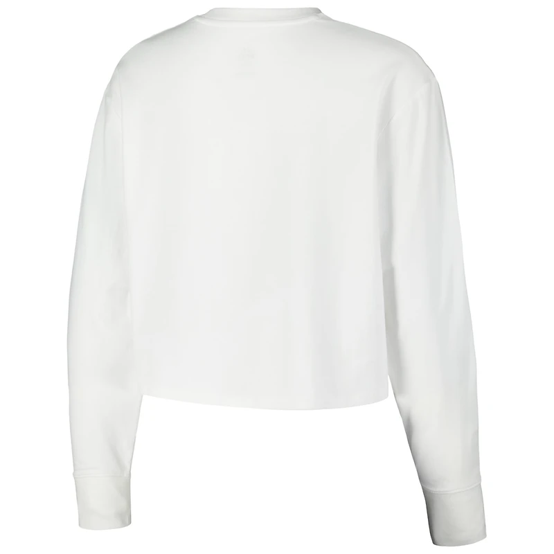T-shirt court à manches longues blanc Under Armour Notre Dame Fighting Irish Inline All Day Tri-Blend pour femme