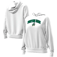 Sweat à capuche en polaire blanc Under Armour pour femme, motif Leprechaun Icon, Notre Dame Fighting Irish
