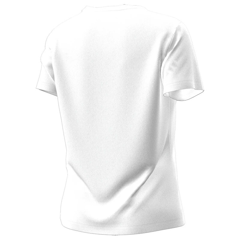 T-shirt technique extensible Under Armour blanc pour femme, motif Leprechaun Fighting Irish de Notre Dame