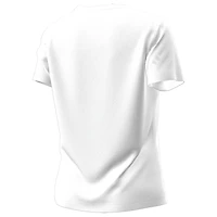 T-shirt technique extensible Under Armour blanc pour femme, motif Leprechaun Fighting Irish de Notre Dame