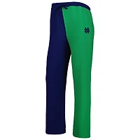 Women's ZooZatz Navy/Green Notre Dame Fighting Irish Colorblock Cozy Tri-Blend Lounge Pants
