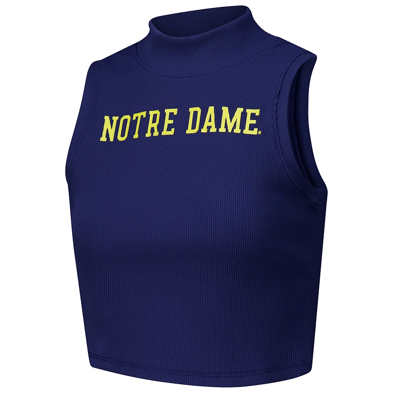 Débardeur court ZooZatz bleu marine pour femme avec inscription Fighting Irish de Notre Dame