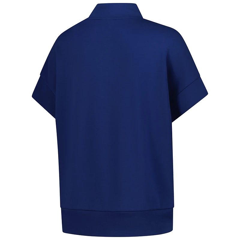 Haut fluide ZooZatz bleu marine Notre Dame Fighting Irish pour femme, à trois mélanges et fermeture éclair quart de tour