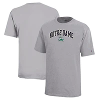 T-shirt gris Champion de la jeunesse Notre Dame Fighting Irish Arch Over Logo