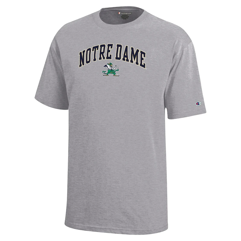 T-shirt gris Champion de la jeunesse Notre Dame Fighting Irish Arch Over Logo