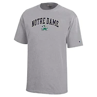 T-shirt gris Champion de la jeunesse Notre Dame Fighting Irish Arch Over Logo