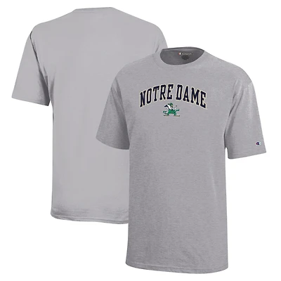 T-shirt gris Champion de la jeunesse Notre Dame Fighting Irish Arch Over Logo