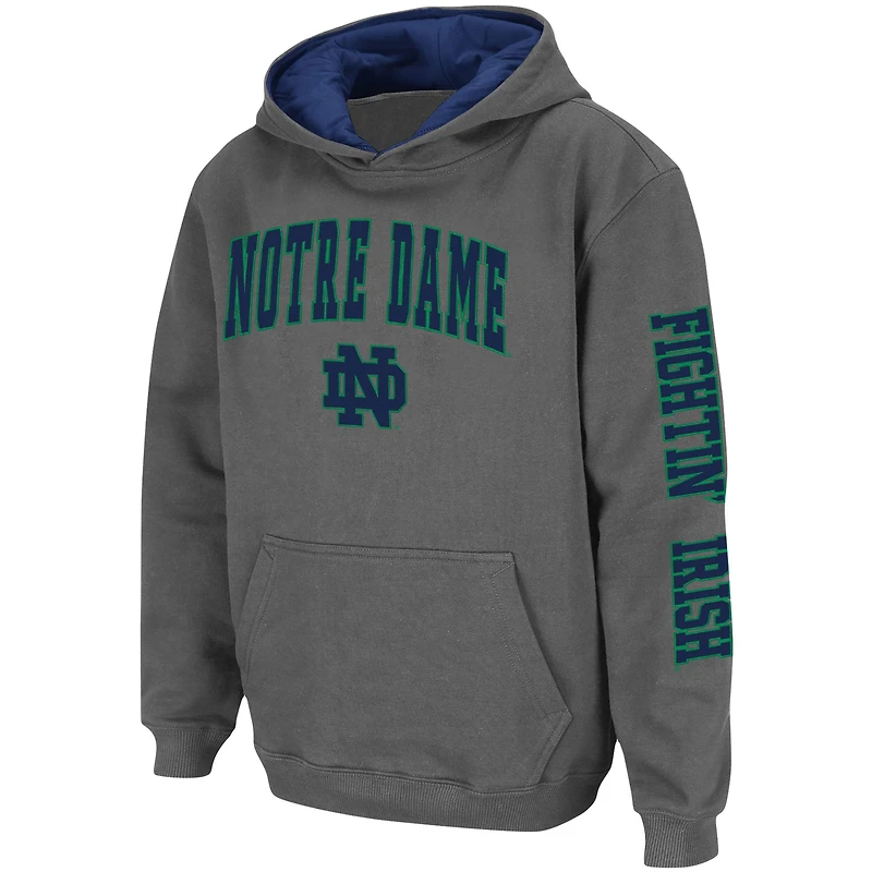 Sweat à capuche Colosseum Charcoal Notre Dame Fighting Irish 2-Hit Team pour jeunes