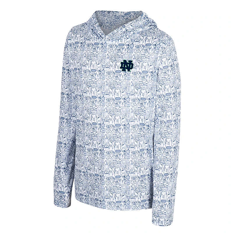 Youth Colosseum Navy Notre Dame Fighting Irish All-Over Print Hoodie