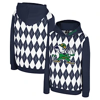 Sweat à capuche enfiler Dealio du Youth Colosseum Navy Notre Dame Fighting Irish Argyle