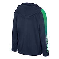 Youth Colosseum Navy Notre Dame Fighting Irish Lumen Long Sleeve Quarter-Zip Hooded Windshirt
