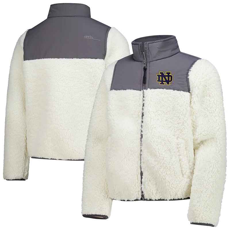 Vêtements pour jeunes, couleur anthracite, Notre Dame Fighting Irish, veste en sherpa Teddy, sherpa.