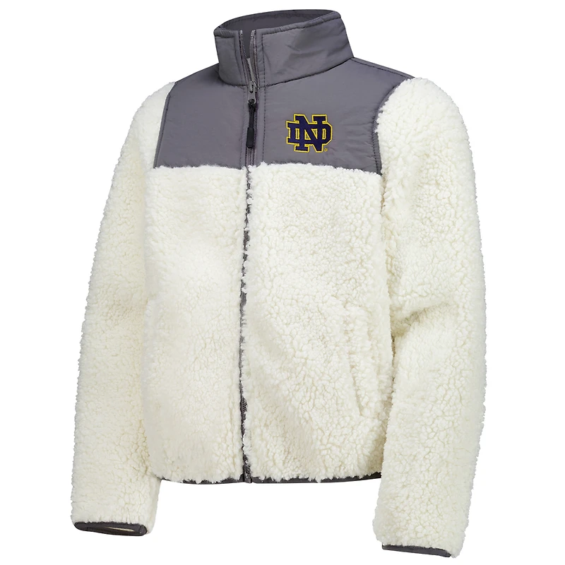 Vêtements pour jeunes, couleur anthracite, Notre Dame Fighting Irish, veste en sherpa Teddy, sherpa.