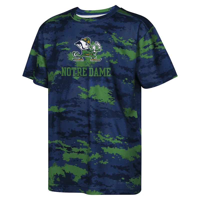 T-shirt sublimé pour jeunes de la marine, équipe Notre Dame Fighting Irish, le match d'entraînement