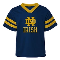 Youth Outerstuff Navy Notre Dame Fighting Irish Red Zone Two-Piece V-Neck Top and Pants Set