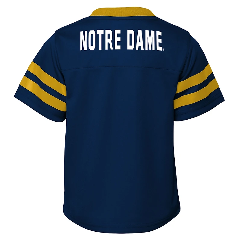 Youth Outerstuff Navy Notre Dame Fighting Irish Red Zone Two-Piece V-Neck Top and Pants Set