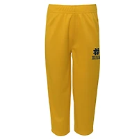 Youth Outerstuff Navy Notre Dame Fighting Irish Red Zone Two-Piece V-Neck Top and Pants Set