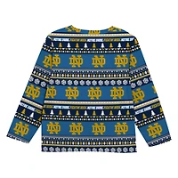 Ensemble pyjama à motif pull moche bleu marine Notre Dame Fighting Irish pour jeunes Outerstuff