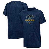 T-shirt technique ultra doux Under Armour Heather Navy Fighting Irish de Notre Dame pour jeunes