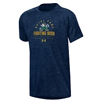 T-shirt technique ultra doux Under Armour Heather Navy Fighting Irish de Notre Dame pour jeunes