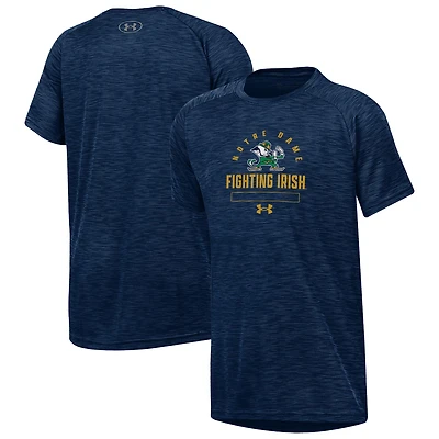 T-shirt technique ultra doux Under Armour Heather Navy Fighting Irish de Notre Dame pour jeunes