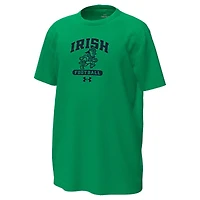 T-shirt technique extensible Under Armour Kelly Green pour jeunes de Notre Dame Fighting Irish Leprechaun