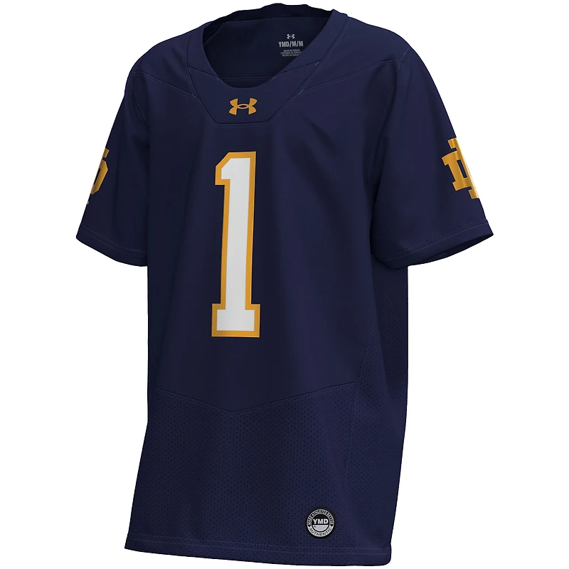 Maillot de football réplique Under Armour bleu marine des Fighting Irish Notre Dame pour jeunes