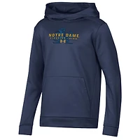 Sweat à capuche en polaire bleu marine Under Armour pour jeunes de l'équipe Fighting Irish Notre Dame