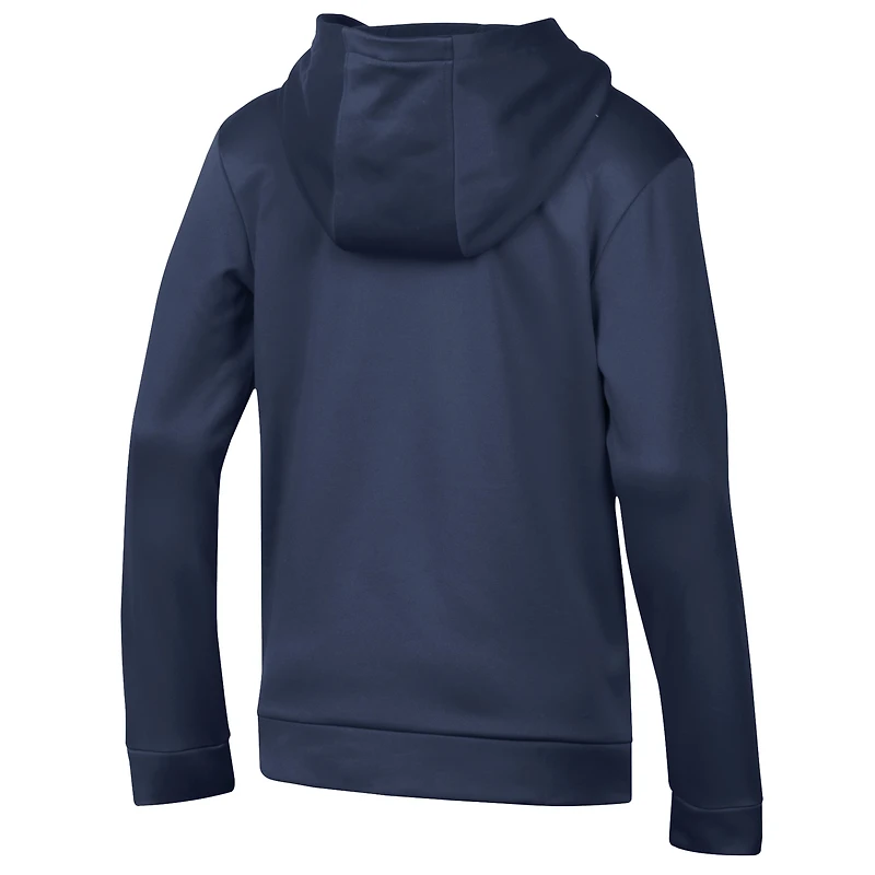 Sweat à capuche en polaire bleu marine Under Armour pour jeunes de l'équipe Fighting Irish Notre Dame