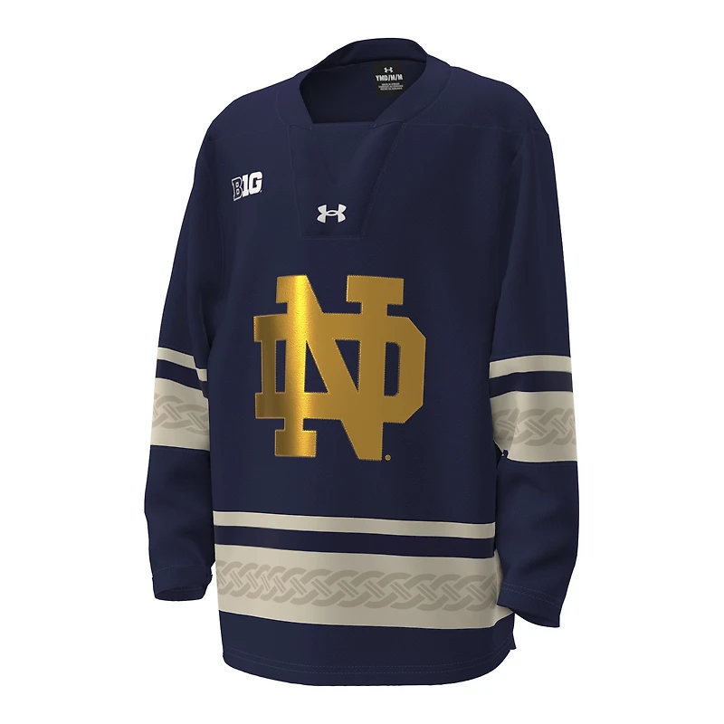 Youth Under Armour #42 Navy Notre Dame Fighting Irish Alternate Replica Hockey Jersey