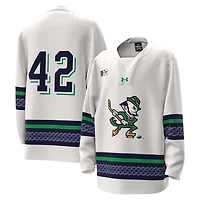 Maillot de hockey réplique Leprechaun alternatif blanc #42 Notre Dame Fighting Irish pour jeunes Under Armour