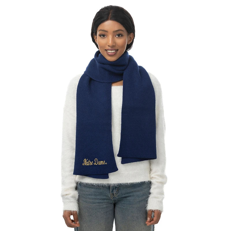 Écharpe en tricot bleu marine ZooZatz Fighting Irish Fashion de Notre Dame