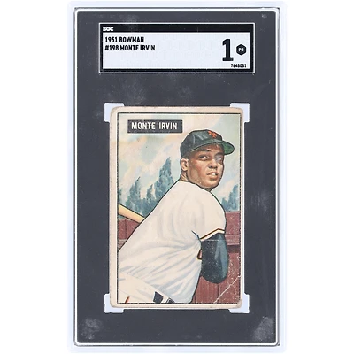 Monte Irvin NY Giants 1951 Bowman #198 SGC Authenticated 1 Rookie Card