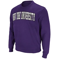 Men's Colosseum Purple NYU Violets Arch & Logo Pullover Sweatshirt